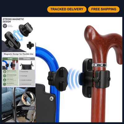 Universal Magnetic Cane Holder for Rollator, Walker, Scooter, Wheelchair - Easy