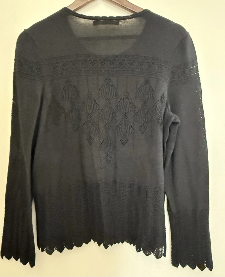Dobladillo de vieira tejido seda alpaca bebé Peruvian Connection negro talla Petite Foto 2 de 4