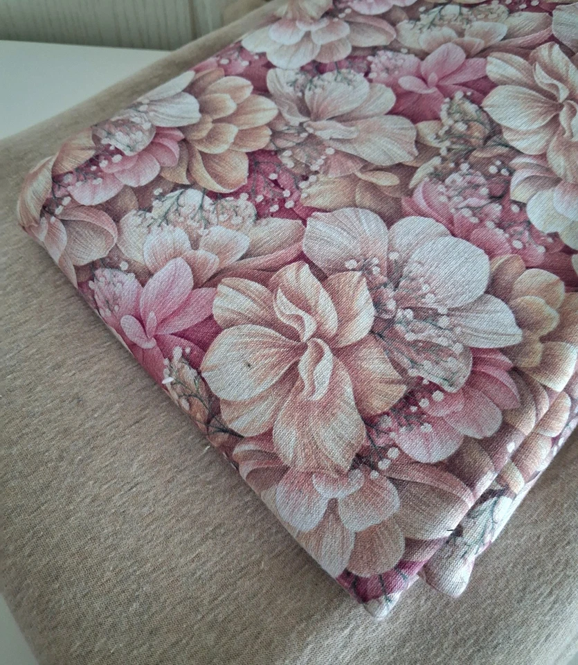 Öko-Tex Alpenfleece  Flowers Alpenfleece uni beige 50 x 150 cm - Bild 2 von 2