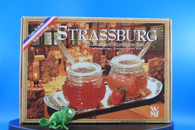 WMF Konfitüre-Set Serie Strassburg Glas Edelstahl Kunststoff unbenutzt RAR