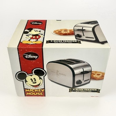 Disney Mickey Mouse 2 Slice Toaster Stainless Steel Mickey Imprint