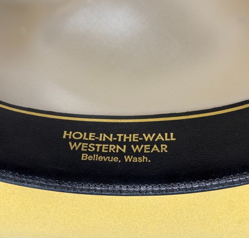 Cappello da cowboy vintage Resistol 5X CASTORO Western in piuma con scatola, giallo, 7 1/8 - Foto 15 di 18