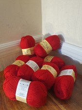 8 x 50g Balls Diploma Gold DK Wool Rich Tumble Dry - Red - 6151 - 07