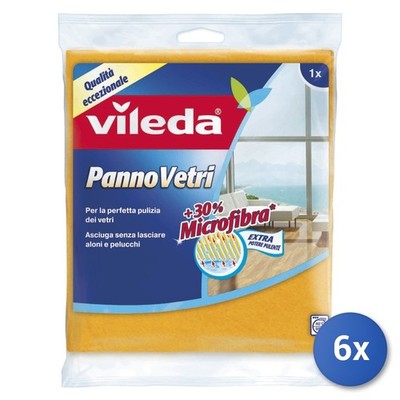 6x Vileda Microfiber Glass Cloth 1 Piece