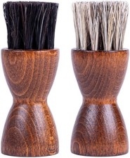 Horsehair Dauber Brush Set, Shoe Shine Polish Applicators for Leather Boots, ...