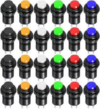 24pcs 12mm Latching Push Button Switch SPST ON/Off AC 250V/1.5A 125V/3A,... 