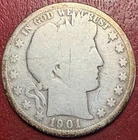 1901-O Barber Silver Half Dollar. Free Shipping