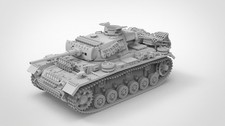 3D Printing 1/72 German Panzer III L Tank Unpainted