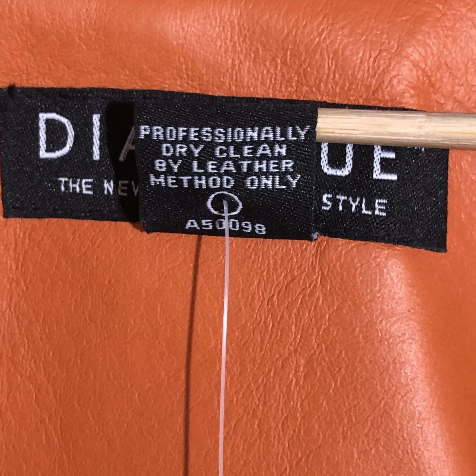 Chaqueta de Cuero Diálogo Para Mujer 3XL Naranja Muesca Solapa 3 Botones Blazer QVC Forrado Foto 4 de 4