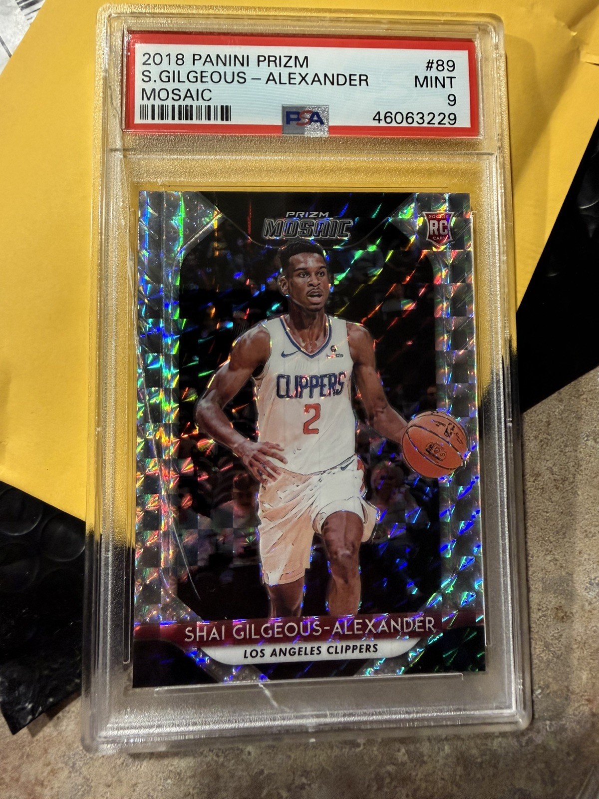 Shai Gilgeous Alexander 2018 Panini Prizm Mosaic Silver Rookie RC PSA 9 MINT