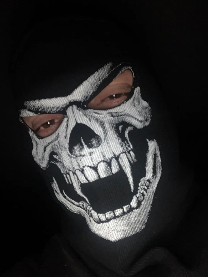 Máscara facial fantasma de algodón única - Diseño de esqueleto transpirable para fiestas de Halloween Foto 4 de 4