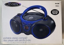 New Jensen Blue CD-490BL Portable Stereo Compact Disc Player AM/FM Radio NIB