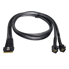 Cablecc PCI-E Ultraport Slimline SAS Slim 4.0 SFF-8654 8I 74Pin to Dual SFF-8643