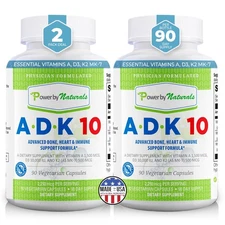 Power By Naturals ADK Vitamin Supplement – ADK 10 High Potency with Vitamins ...