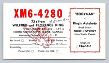 CB QSL/QSO XM6-4280 North Sydney, Canada 1960s King's Autobody Queen Bee