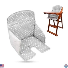 High Chair Cushion Seat Cover for Baby Dining, Gray Star Design, Soft Material