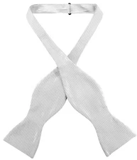Antonio Ricci SELF TIE Bow Tie Solid SILVER GREY Color Ribbed Mens BowTie
