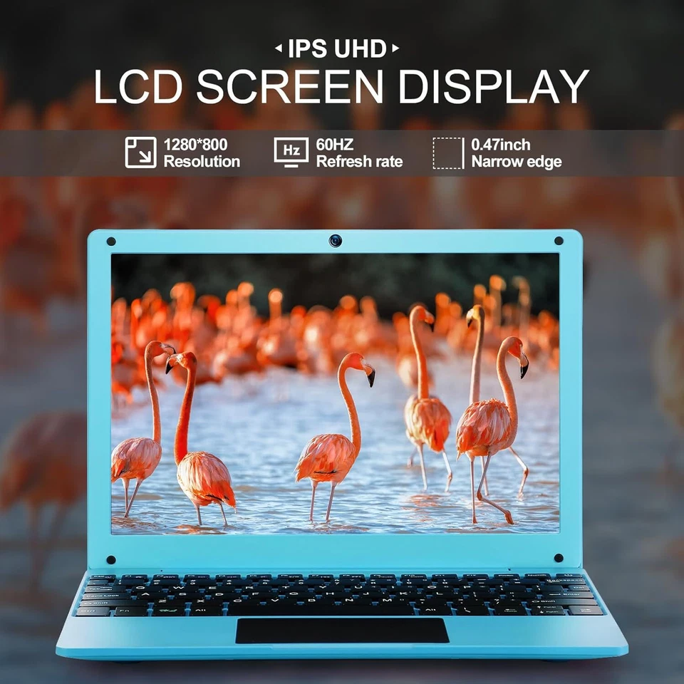 Portable Laptop Computer 10.1'' Quad Core Android 12 Netbook W/ WiFi Webcam Xmas - Image 2 of 4