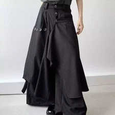New Japanese Baggy Gothic Womens Wide Leg Pants Punk Loose Dress Pants Trousers