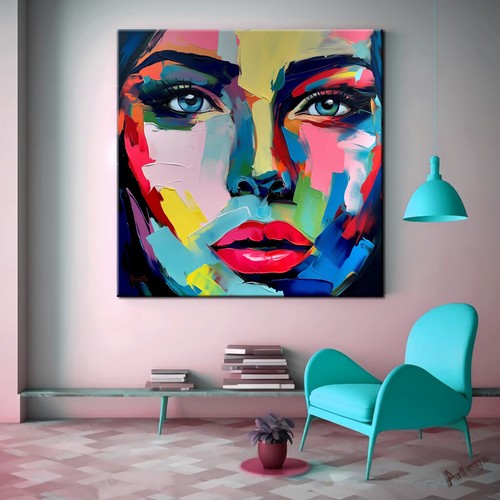 Face Donna Art Pop Modern 2023 Picture Top Wall Art Current Art FC116 - Picture 2 of 2