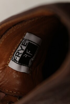 FRYE Jack Lace Up Boots Mens 10.5 D Brown Leather Cap Toe  display picture 2