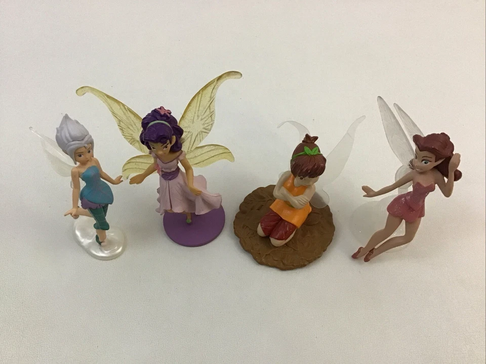 Disney Campanilla Hadas Lote de 4 Figuras PVC Juguete Decoración de Pasteles Multicolor Foto 2 de 4