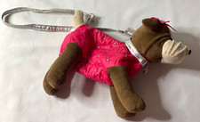 Bulldog Plush Quilted Studded Pink Rhinestone Kids Girls Purse Bag