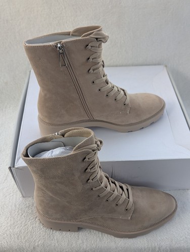 Size 9.5 Women's Dolce Vita Clear Lottie Dune Suede Zip Up Ivory Boots