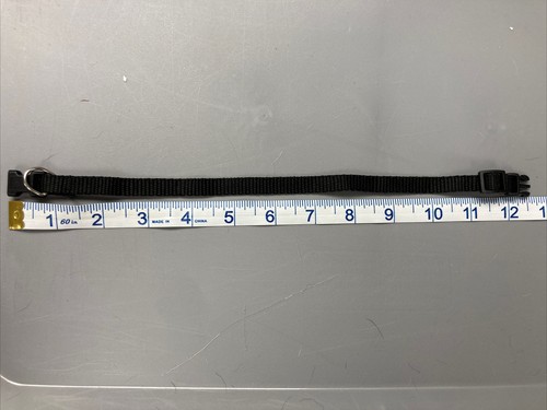 Dog Collar Black Adjustable Nylon Up To 12 Inches S/SX - Picture 3 of 3