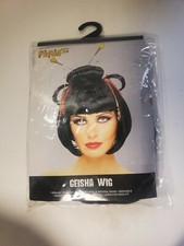 GEISHA WIG black bangs china girl japanese asian womens adult halloween costume