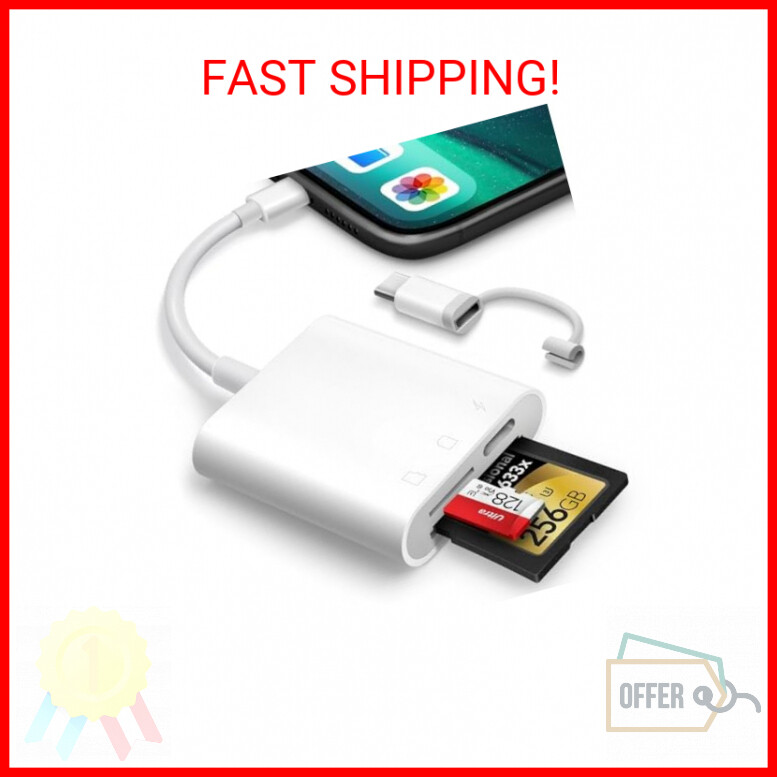 SD Card Reader for iPhone iPad, Oyuiasle Trail Game Camera SD Card Viewer with D-image
