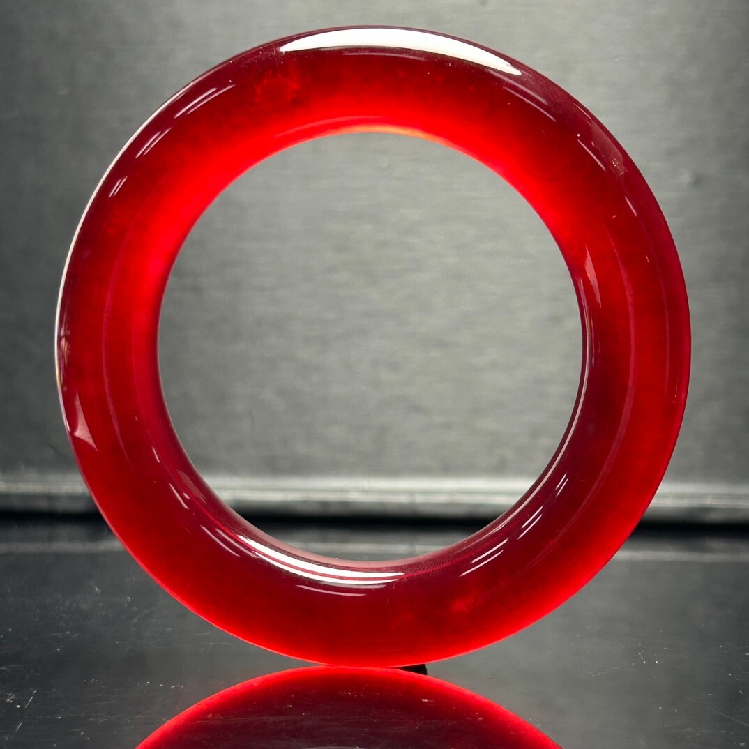 Certified Natural A high Ice Red Burmese Jade jadeite bracelet bangle 61-62mm