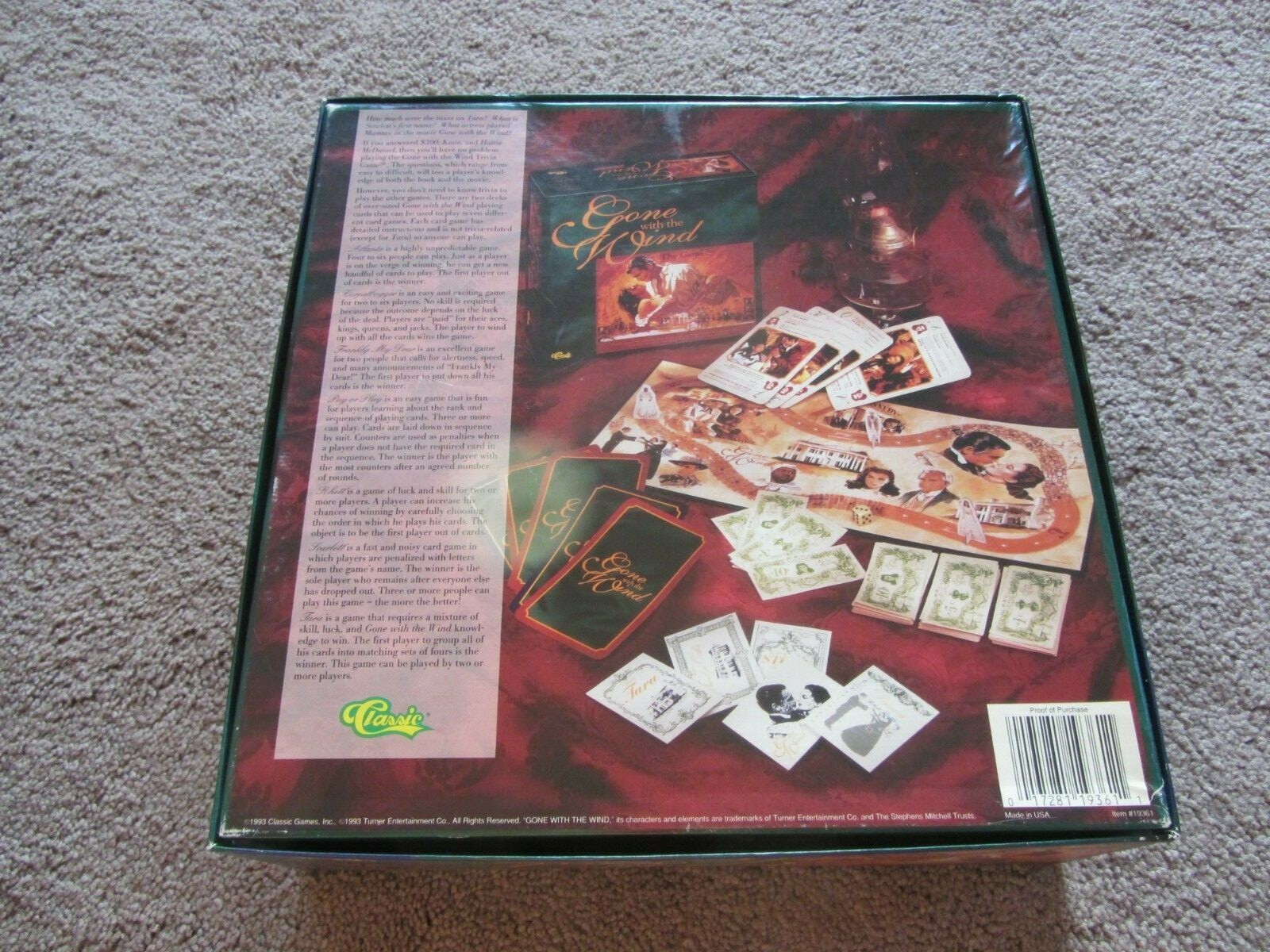 Classic Gone With The Wind The Game 1993 Board Game Oversized Cards NEW |  eBay