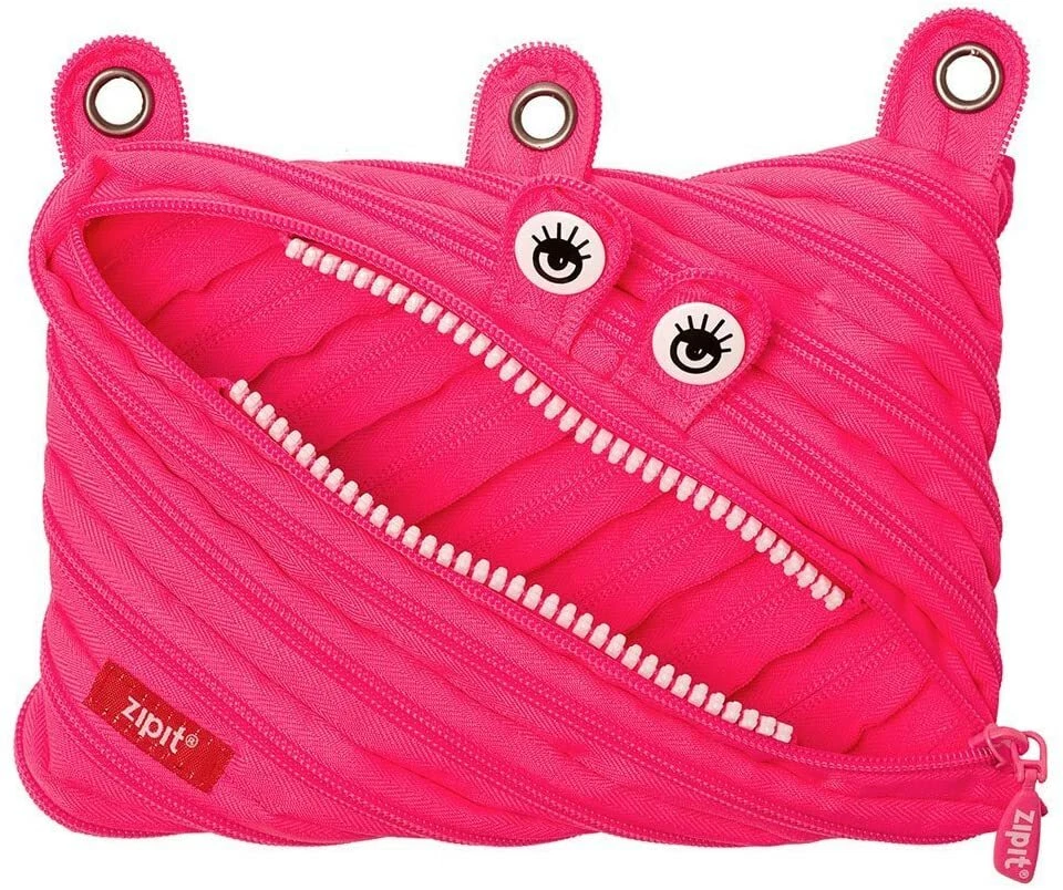 New ZIPIT Monster 3-Ring Binder Pencil Case Pouch ~ Pink