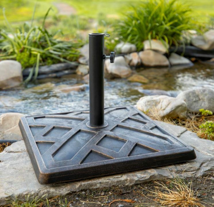 bronze patio umbrella stand Outsunny 19 Base providing both stability and sophistication Patio Umbrella Base, Bronze |