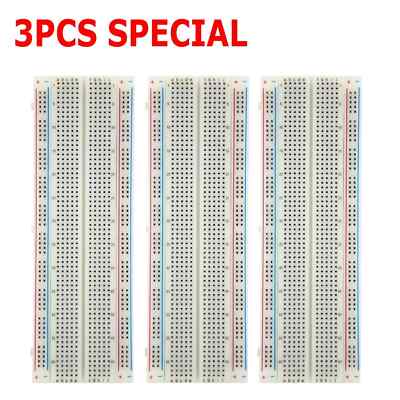 3PCS Solderless Breadboard Protoboard 830 Tie Point MB-102 Test Circuit PCB Kits