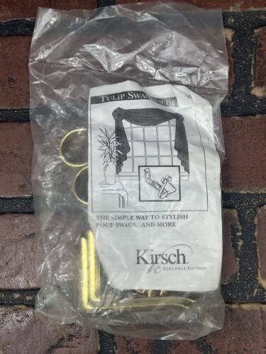 Kirsch Tulip Swagholders, Gold Finish, New - Picture 1 of 2