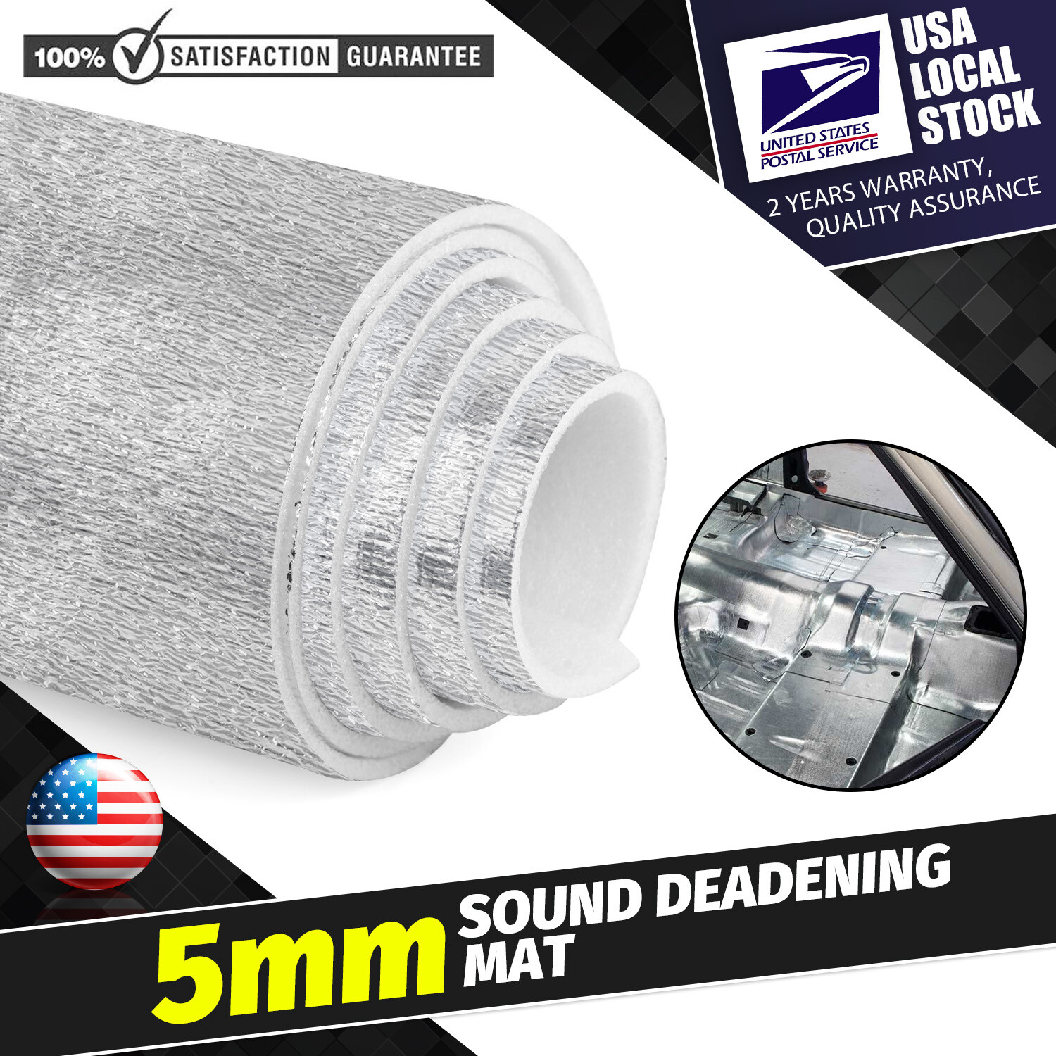 Sound Deadener Heat Shield Car Firewall Hood Floor Insulation Waterproof Mat New