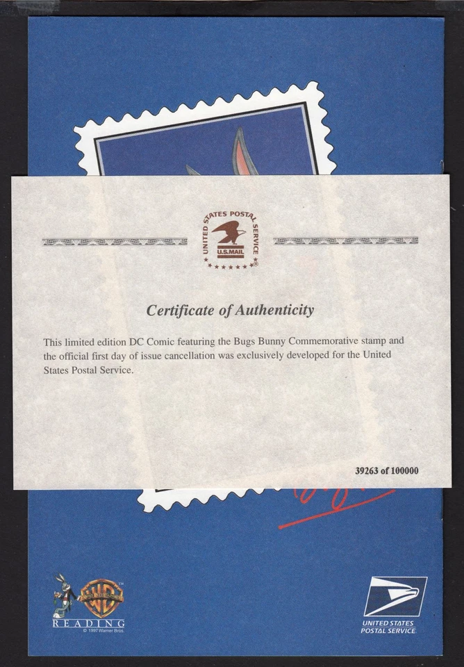 1997 Bugs Bunny Sc 3137 32c USPS & DC Comics FDC comic book COA 14 pgs sealed - Image 3 of 4