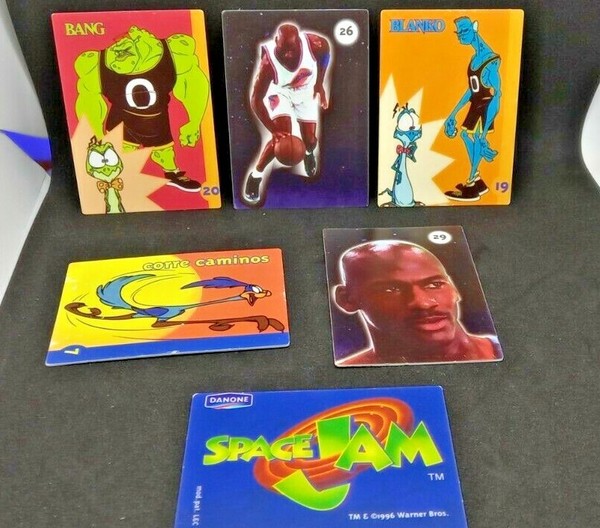 LOTE DE TARJETAS CARD SPACE JAM 1996 MICHAEL JORDAN DANONE CROMOS VINTAGE