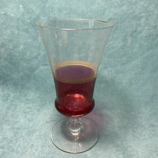 Seneca Crystal Iced Tea Vintage Glass 914.  7” tall. Gold rimmed