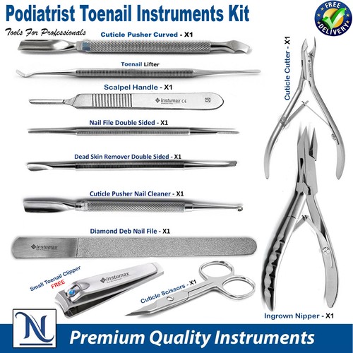 Professional Toe Nail Removal Set Podiatry Nipper Cutter Nail Surgery Tools Kit - Picture 8 of 8