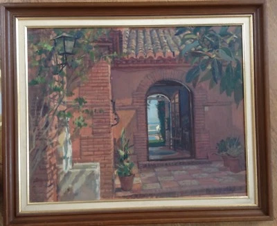 ::HUGH RALPH MICKLEM *1918 ARTPRICE MALLORCA SPANIEN FINCA MIT POOL ANTIK SELTEN - Bild 1 von 4