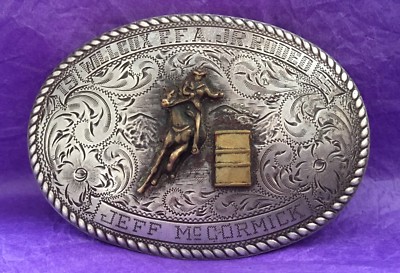 VTG 1965 Sterling Silver Wilcox FFA Jr Rodeo Barrel Racing Trophy Belt Buckle