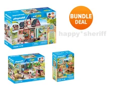 Playmobil Three My Life Sets 71509 71510 and 71512 Family Fun Country New Boxed