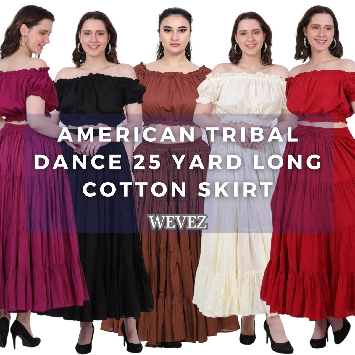 Faldas hippies bohemias/flamencas/gitanas tribales/ATS/4 niveles para mujer d...