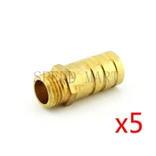 5pcs 14mm 1/4" Brass Barbed Hose Tube Fuel Pipe Fittings Coupler Connector