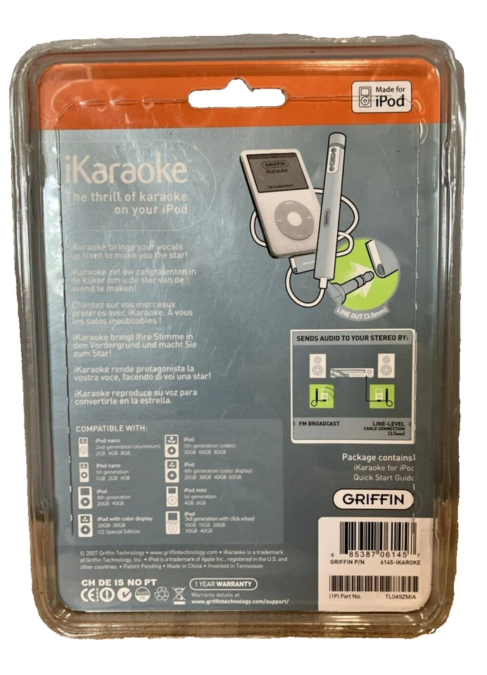 Micrófono Griffin iKaraoke para IPOD La emoción del karaoke en tu iPod NUEVO Foto 4 de 4
