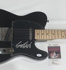 SCOTT IAN SIGNED BLACK ELECTRIC GUITAR ANTHRAX PROOF JSA COA — photo 2
