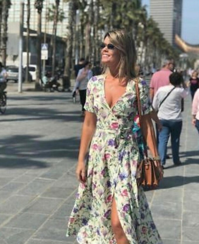 Robe Midi Kimono H&M - Imprimé Oiseaux Et Fleurs Citron, Taille 8 (34 EU) - Neuve Avec étiquette, Style Enveloppante